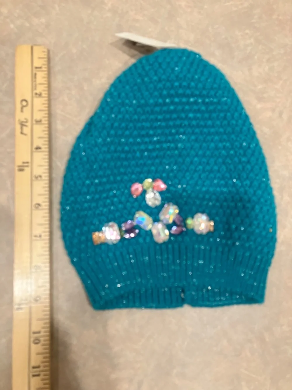NWT Girl’s Teal Jeweled Winter Beanie